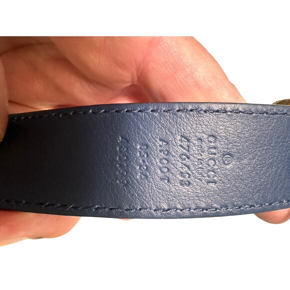Gucci Dionysus Navy Leather Belt Sz 36\
